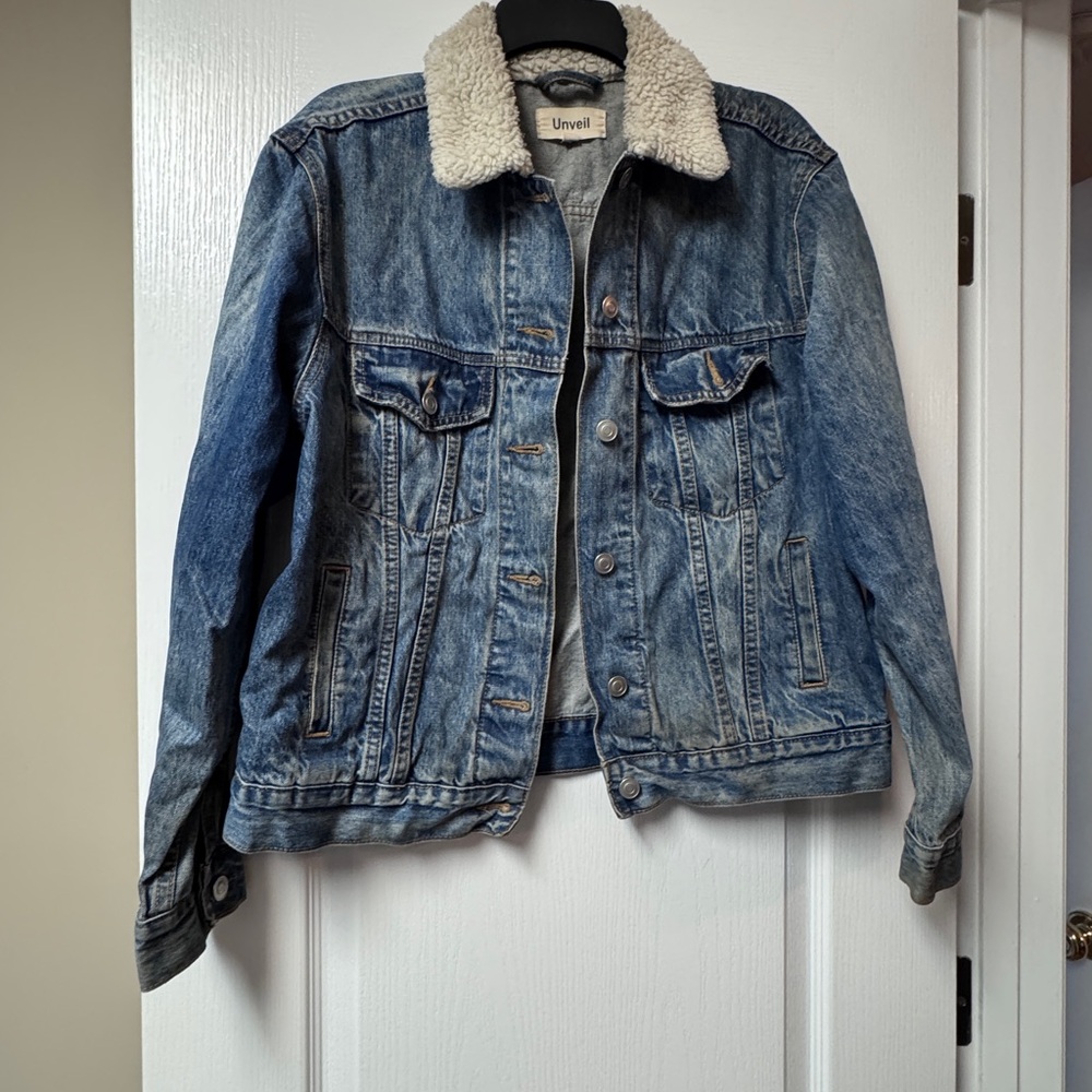 Unveil Denim Jacket with Sherpa Lining